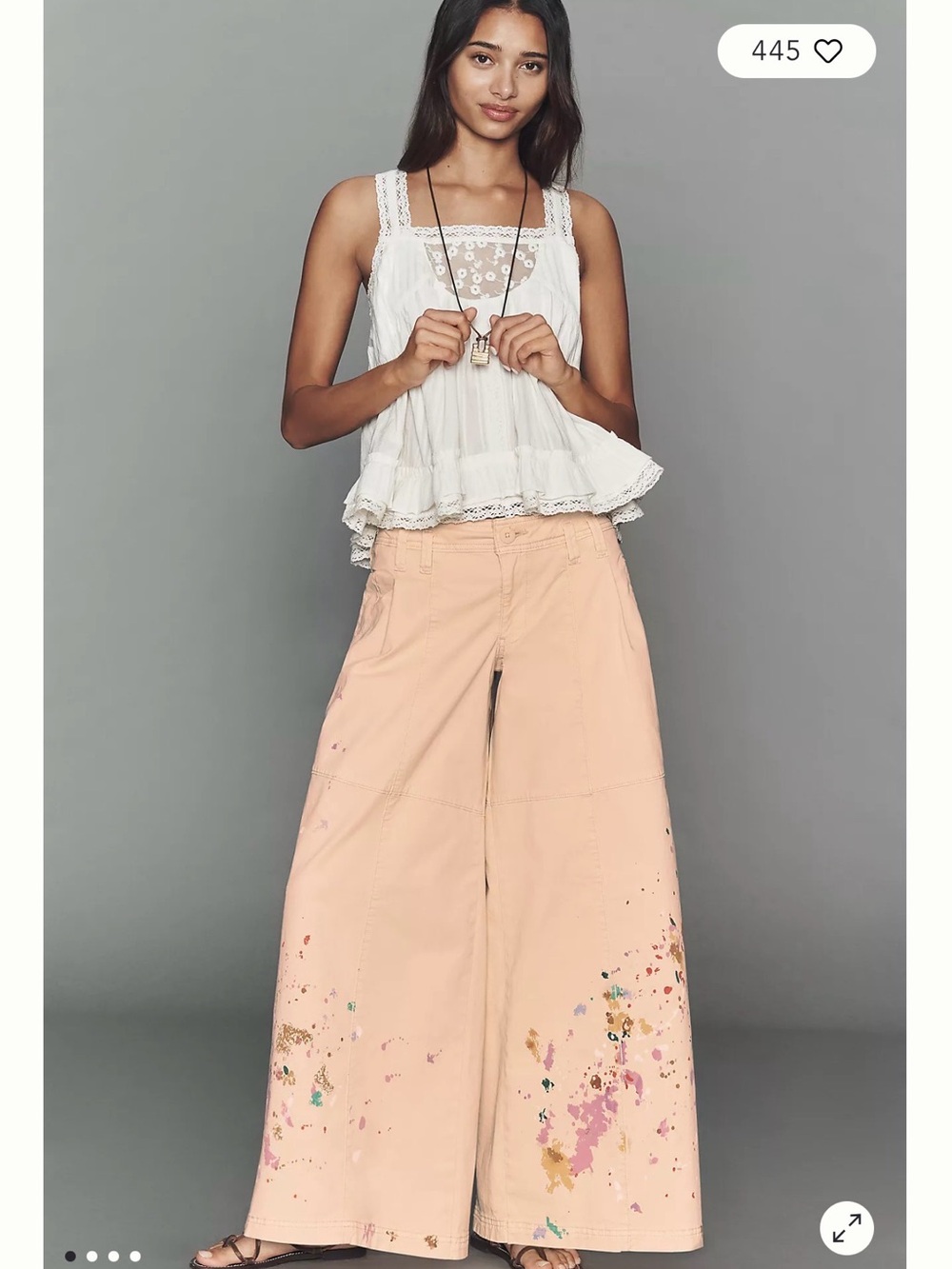 Anthropologie Pilcro Simona Paint Splatter Palazzo Pants Size 27